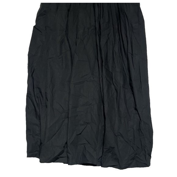 J Crew Collection Cecily Dress in Cotton Poplin 16 Black Puff Sleeve V Neck Midi - Picture 5 of 10